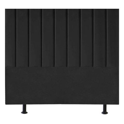 Cabeceira Estofada Cama Casal Queen Size 160 Cm Laura Linho Preto