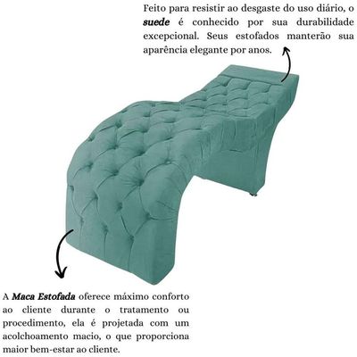 Maca Estofada Estética Cílios Salão Spa Suede Adriana Azul Tiffany