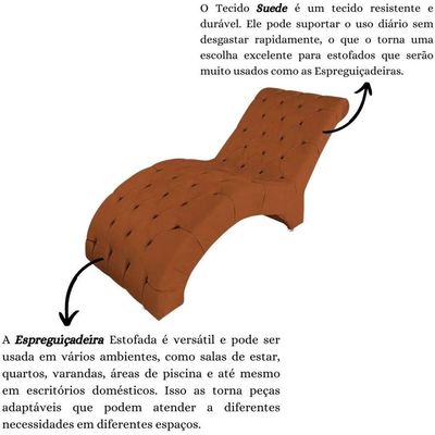Recamier Divã Espreguiçadeira Para Sala Cliníca Aline Suede Terracota