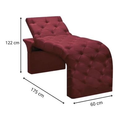 Maca Estofada Estética Cílios Regulável Spa Suede Ana Clara Bordô