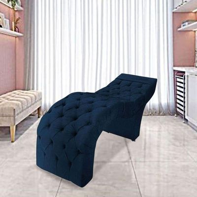 Maca Estofada Estética Cílios Salão Spa Veludo Maiara Azul Marinho