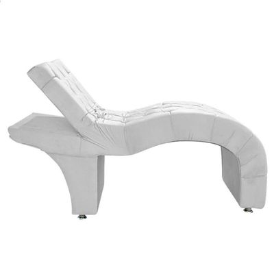 Maca Estética Estofada Reclinável Ergonômica Suede Vanessa Branco