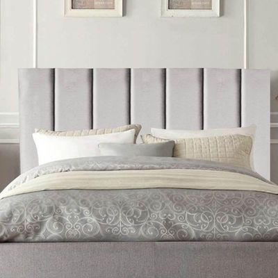 Cabeceira Estofada Cama Casal Queen Size 160 Cm Maria Veludo Cinzaclaro
