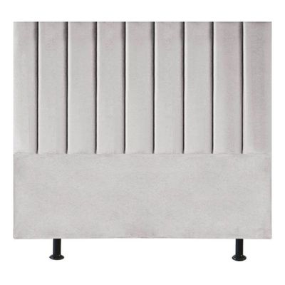 Cabeceira Estofada Cama Casal Queen Size 160 Cm Maria Veludo Cinzaclaro
