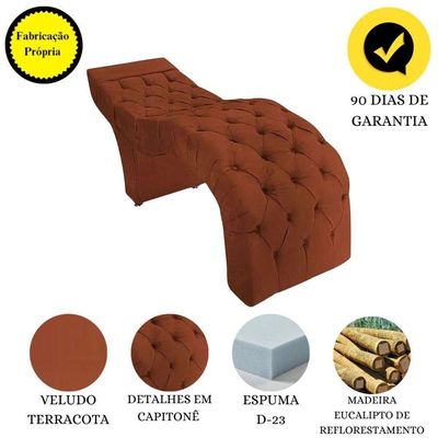 Maca Estofada Estética Cílios Salão Spa Veludo Maiara Terracota