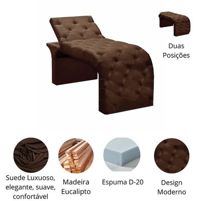 Maca Estofada Estética Cílios Regulável Spa Suede Valentina Marrom