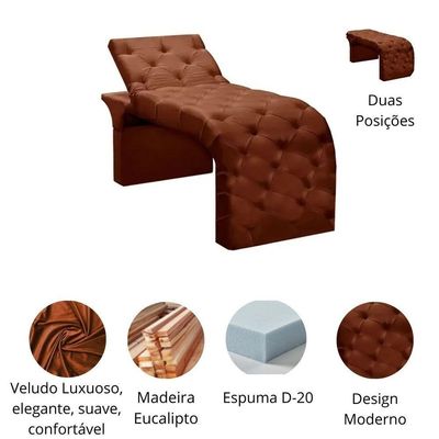 Maca Estofada Estética Cílios Regulável Spa Veludo Eloísa Terracota