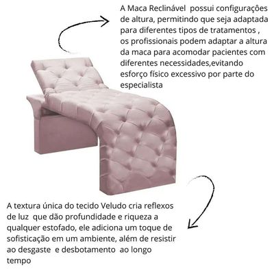Maca Estofada Estética Cílios Regulável Spa Veludo Ana Clara Rosê