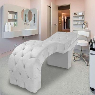 Maca Estofada Reclinável Sobrancelhas Cílios Suede Jade Branco