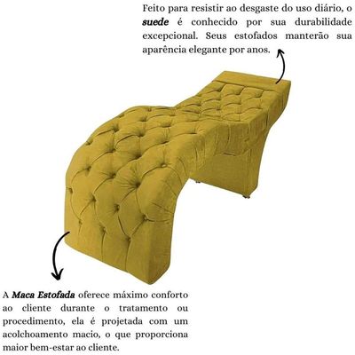 Maca Estofada Estética Cílios Salão Spa Suede Maiara Amarelo