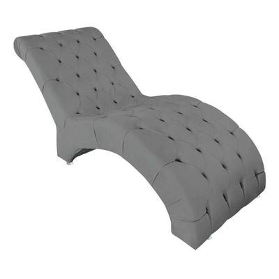 Recamier Divã Espreguiçadeira Para Sala Cliníca Elisa Suede Cinza