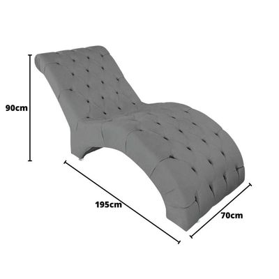 Recamier Divã Espreguiçadeira Para Sala Cliníca Elisa Suede Cinza
