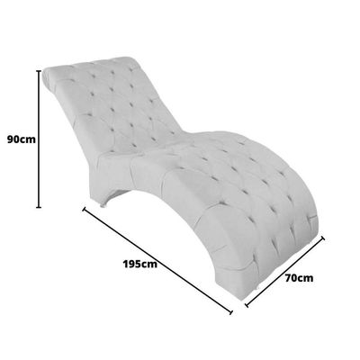 Recamier Divã Espreguiçadeira Para Sala Cliníca Aline Suede Branco