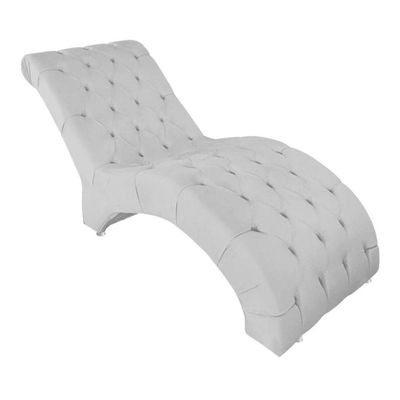 Recamier Divã Espreguiçadeira Para Sala Cliníca Aline Suede Branco