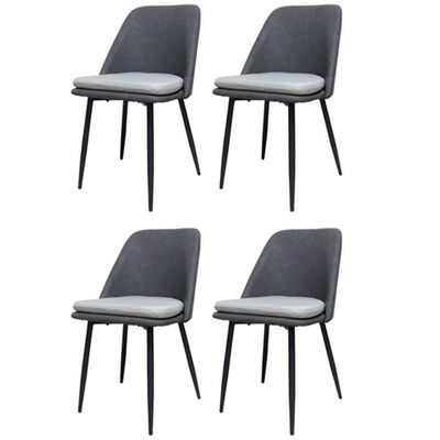 Kit 4 Cadeiras Quebec Com Assento Em Mdf E Base Em Aço Grafite