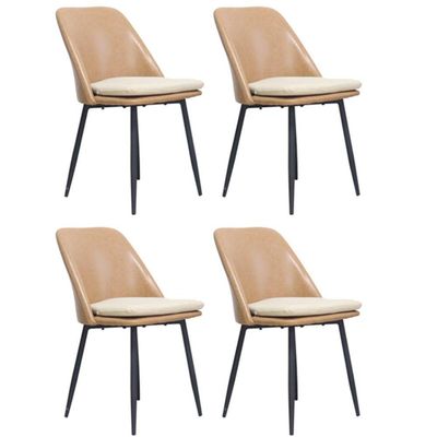 Kit 4 Cadeiras Quebec Com Assento Em Mdf E Base Em Aço Caramelo