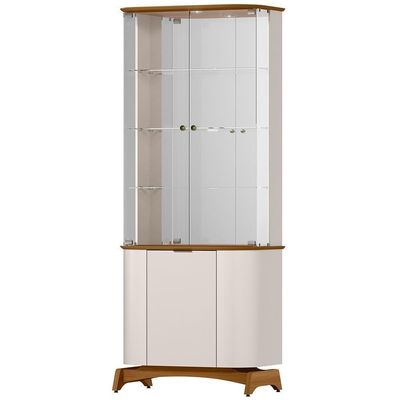 Cristaleira Para Sala De Jantar Bar Espelhada 3 Portas Verbena N01 Off White Ypê - Lyam Decor
