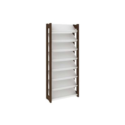 Armário Sapateira Casal AZ1006 c/ 8 Prateleiras Amêndoa/Branco - Tecno Mobili
