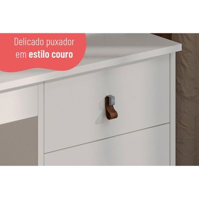 Penteadeira Camarim Juvenil Versa Home c/ Espelho e 2 Gavetas Branco - Telasul
