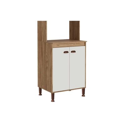 Paneleiro de Cozinha Torino c/ 3 Portas 63cm Mel/Off White - Movelbento