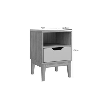 Mesa Cabeceira MB 1095 c/ 1 Gaveta Mel/Off White - Movelbento