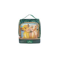 Lancheira Térmica Infantil Masculina Rei Leão Simba e Nala Verde Escuro