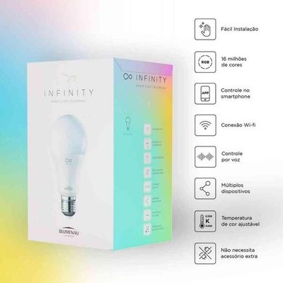 Lâmpada Led Smart Wifi 9W Rgb Infinity Blumenau