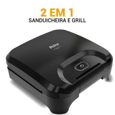 Sanduicheira e Grill Philco 2 em 1 Antiaderente 750W PGR25A 220V