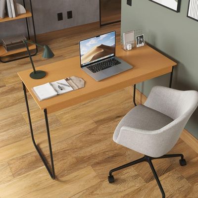 Mesa De Estudos Escrivaninha Home Office Industrial Criare Quarto Escritório Bancada Simples Nature