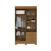 Guarda-Roupa Casal Bolívia 4 Portas Com Espelho E 3 Gavetas 100% Mdf Linha Mobília Cinamomo