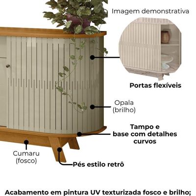 Buffet Aparador 4 Portas 183 Cm Monaco Cumaru Opala Madetec