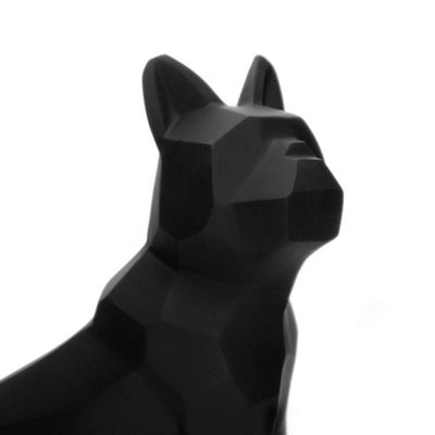 Escultura Cachorro Em Resina Preto 26x20cm
