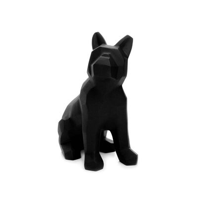 Escultura Cachorro Em Resina Preto 26x20cm