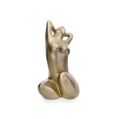 Escultura Eva Em Cerâmica Ouro Velho 39x21x25cm