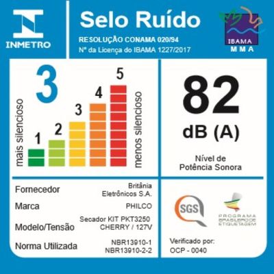Kit Cuidados Pessoais Philco PKT3250 Cherry Tourmaline Íon 127V
