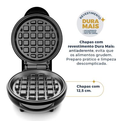 Mini Waffle Maker Britânia 550W Chapas Antiaderentes BWM01A 127V