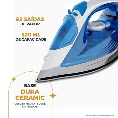 Ferro de Passar a Vapor Britânia 320ml Base em Cerâmica BFV70 220V