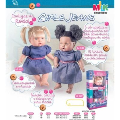 Boneca Girls Jeans Com Som Milk Cantigas De Roda 0487