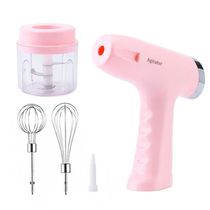Batedeira Processador Mini Triturador Elétrico Recarregável Rosa