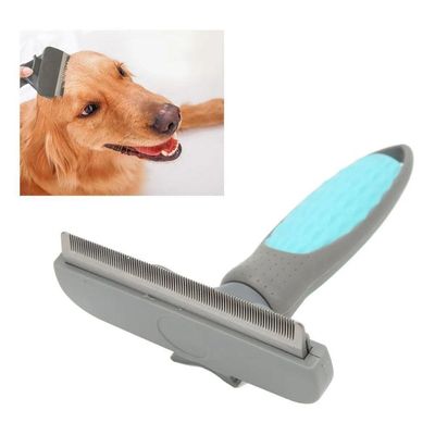 Pente Escova Removedora De Pelos Pets Cães E Gatos Cabo Ergonômico