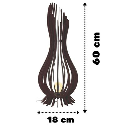 Abajur Grande De Chão Ana Maria Mdf Luminária - Preto Tamanho 60x18cm