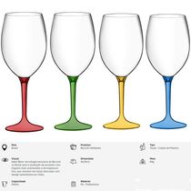 Jogo 5 Taças Acrílico Eventos Festa Boccati 560ml Boccati vermelho