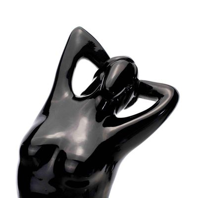 Escultura Eva Em Cerâmica Preto 39x21x25cm