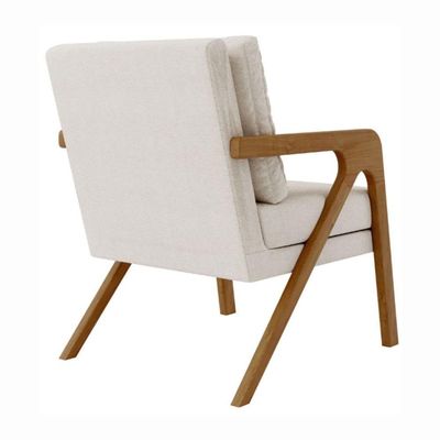 Kit 2 Poltrona Decorativa Moderna Para Sala Escritório Siena Bouclé Bege