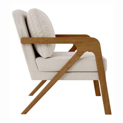 Kit 2 Poltrona Decorativa Moderna Para Sala Escritório Siena Bouclé Bege