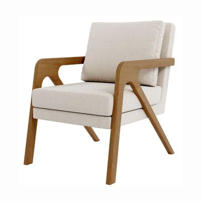Kit 2 Poltrona Decorativa Moderna Para Sala Escritório Siena Bouclé Bege