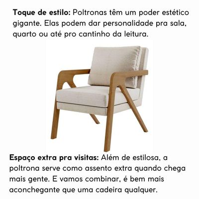 Poltrona Decorativa Sala De Estar Escritório Recepção Mona Linho Bege