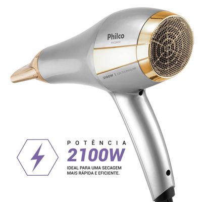 Secador de Cabelos Philco Íons Tourmaline 2100W PSC2600 220V