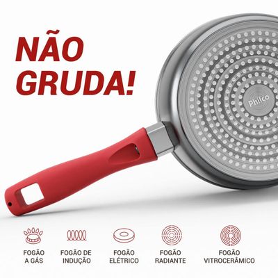 Panela Philco 3L Redstone com Tampa de Vidro PPN22A