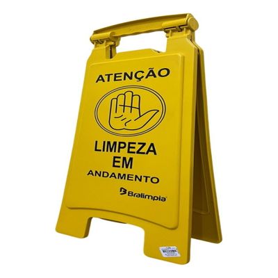 Placa De Sinalização Limpeza Em Andamento Bralimpia